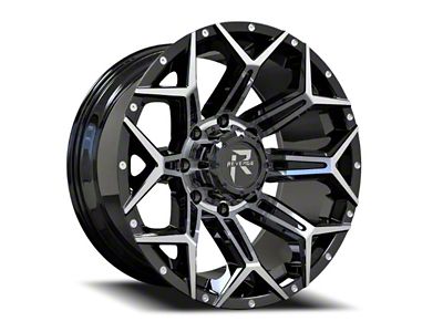 RV-202 Black Machine 8-Lug Wheel; 20x9; 0mm Offset (01-06 Sierra 2500 HD)