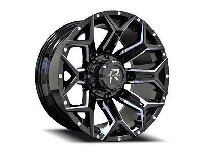 RV-202 Black and Milled 8-Lug Wheel; 20x9; 0mm Offset (01-06 Sierra 2500 HD)
