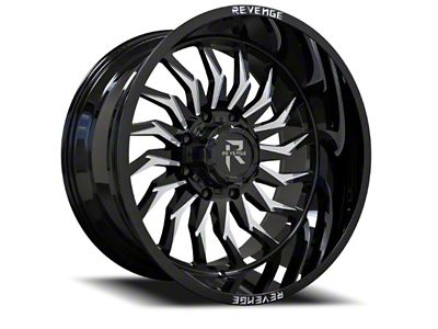 RV-204 Black and Milled 8-Lug Wheel; 20x9; 0mm Offset (01-06 Sierra 2500 HD)