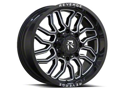 RV-205 Black and Milled 8-Lug Wheel; 20x9; 12mm Offset (01-06 Sierra 2500 HD)