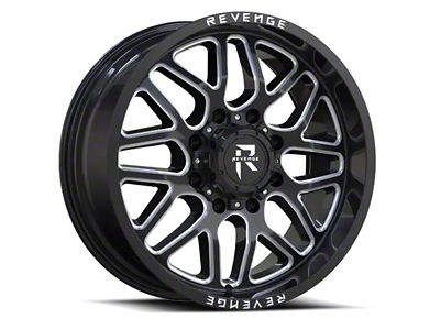 RV-206 Black and Milled 8-Lug Wheel; 20x12; -44mm Offset (01-06 Sierra 2500 HD)
