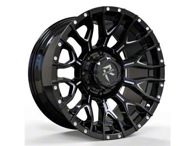 RV-201 Black and Milled 8-Lug Wheel; 20x10; -19mm Offset (01-06 Silverado 2500 HD)