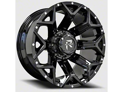 RV-202 Gloss Black with Dots 8-Lug Wheel; 20x9; 0mm Offset (01-06 Silverado 2500 HD)