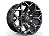 RV-202 Black Machine 5-Lug Wheel; 20x10; -19mm Offset (02-08 RAM 1500, Excluding Mega Cab)