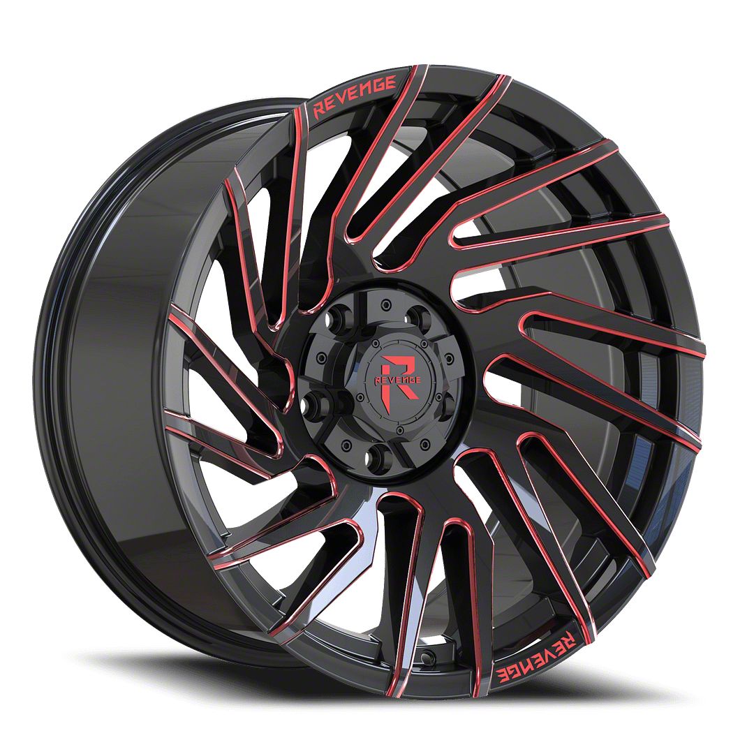 Revenge Off-Road Wheels F-150 RV-207 Black with Red Milled 6-Lug Wheel ...