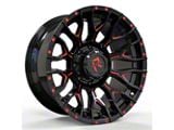 RV-201 Black and Red Milled 8-Lug Wheel; 20x9; 0mm Offset (11-14 Silverado 2500 HD)
