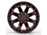RV-202 Black and Red Milled 8-Lug Wheel; 20x9; 0mm Offset (08-10 F-250 Super Duty)