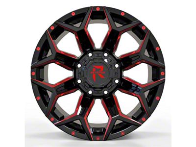 RV-202 Black and Red Milled 8-Lug Wheel; 20x9; 0mm Offset (08-10 F-250 Super Duty)