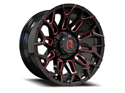 RV-203 Black and Red Milled 8-Lug Wheel; 20x10; -19mm Offset (08-10 F-250 Super Duty)