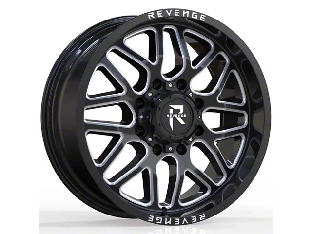 Revenge Off-Road Wheels RV-206 Black and Milled 8-Lug Wheel; 20x9; 12mm Offset (10-18 RAM 2500)