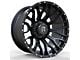 Revenge Off-Road Wheels RV-201 Satin Black with Dots 8-Lug Wheel; 22x12; -44mm Offset (10-18 RAM 3500 SRW)