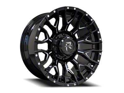 Revenge Off-Road Wheels RV-201 Black and Milled 8-Lug Wheel; 22x12; -44mm Offset (11-16 F-250 Super Duty)