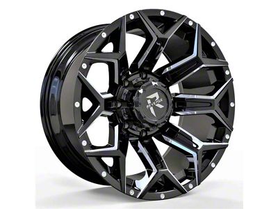 Revenge Off-Road Wheels RV-202 Black and Milled 8-Lug Wheel; 20x10; -19mm Offset (11-16 F-250 Super Duty)