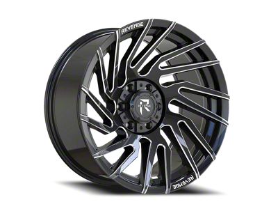 Revenge Off-Road Wheels RV-207 Black and Milled 6-Lug Wheel; 20x9; 0mm Offset (14-18 Sierra 1500)