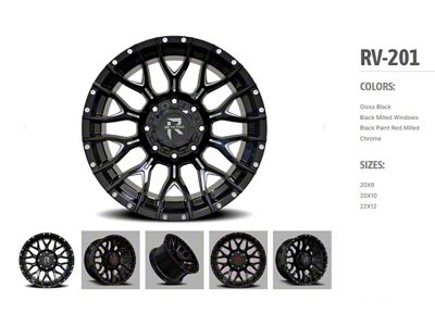 Revenge Off-Road Wheels RV-201 Gloss Black with Dots 6-Lug Wheel; 20x9; 0mm Offset (15-20 F-150)