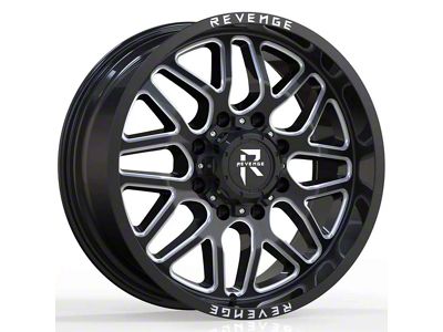Revenge Off-Road Wheels RV-206 Black and Milled 8-Lug Wheel; 20x10; -19mm Offset (15-19 Sierra 2500 HD)