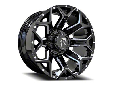Revenge Off-Road Wheels RV-202 Black and Milled 8-Lug Wheel; 20x9; 0mm Offset (15-19 Silverado 2500 HD)
