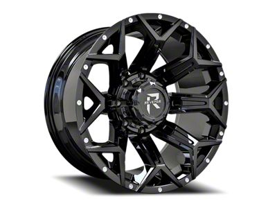 Revenge Off-Road Wheels RV-202 Gloss Black with Dots 8-Lug Wheel; 20x9; 0mm Offset (15-19 Silverado 2500 HD)