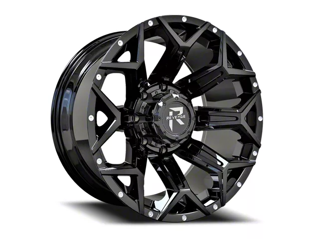 Revenge Off-Road Wheels RV-202 Satin Black with Dots 8-Lug Wheel; 20x9; 0mm Offset (15-19 Silverado 2500 HD)