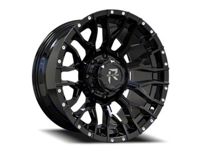 Revenge Off-Road Wheels RV-201 Gloss Black with Dots 8-Lug Wheel; 20x9; 0mm Offset (15-19 Silverado 3500 HD SRW)