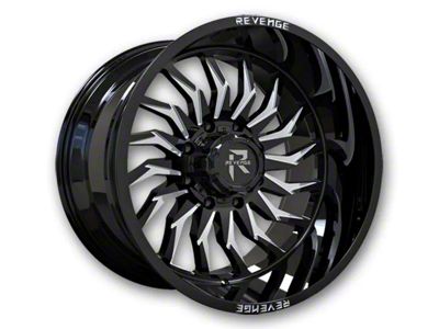 Revenge Off-Road Wheels RV-204 Black and Milled 8-Lug Wheel; 20x10; -19mm Offset (94-02 RAM 3500 SRW)
