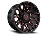 RV-203 Black and Red Milled 8-Lug Wheel; 20x10; -19mm Offset (99-07 F-350 Super Duty SRW)