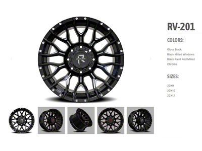 Revenge Off-Road Wheels RV-201 Black and Red Milled 6-Lug Wheel; 20x10; -19mm Offset (23-25 Colorado)