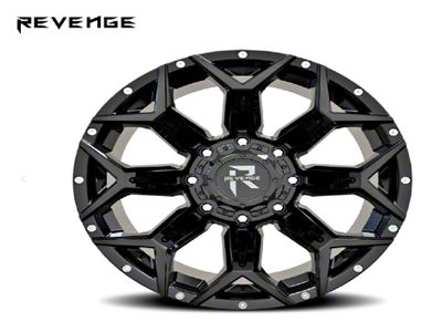 Revenge Off-Road Wheels RV-202 Gloss Black with Dots 8-Lug Wheel; 20x9; 0mm Offset (23-25 F-250 Super Duty)