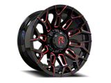 RV-203 Black and Red Milled 8-Lug Wheel; 20x10; -19mm Offset (23-25 F-250 Super Duty)