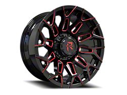 RV-203 Black and Red Milled 8-Lug Wheel; 20x10; -19mm Offset (23-26 F-250 Super Duty)