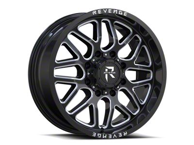 Revenge Off-Road Wheels RV-206 Black and Milled 8-Lug Wheel; 20x10; -19mm Offset (23-25 F-250 Super Duty)