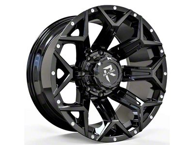 Revenge Off-Road Wheels RV-202 Gloss Black with Dots 8-Lug Wheel; 20x10; -19mm Offset (19-24 RAM 3500 SRW)