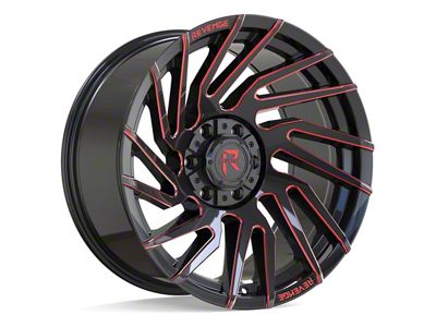 Revenge Off-Road Wheels RV-207 Black with Red Milled 6-Lug Wheel; 20x9; 0mm Offset (19-25 Sierra 1500)
