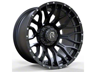 Revenge Off-Road Wheels RV-201 Satin Black with Dots 8-Lug Wheel; 22x12; -44mm Offset (07-10 Sierra 2500 HD)
