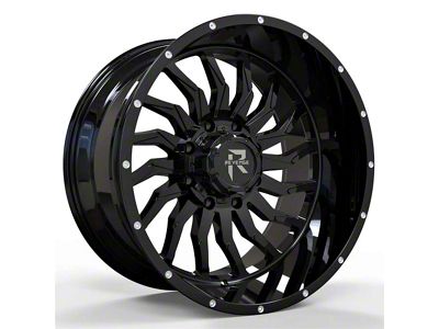 Revenge Off-Road Wheels RV-204 Gloss Black 8-Lug Wheel; 20x9; 0mm Offset (20-24 Sierra 3500 HD SRW)