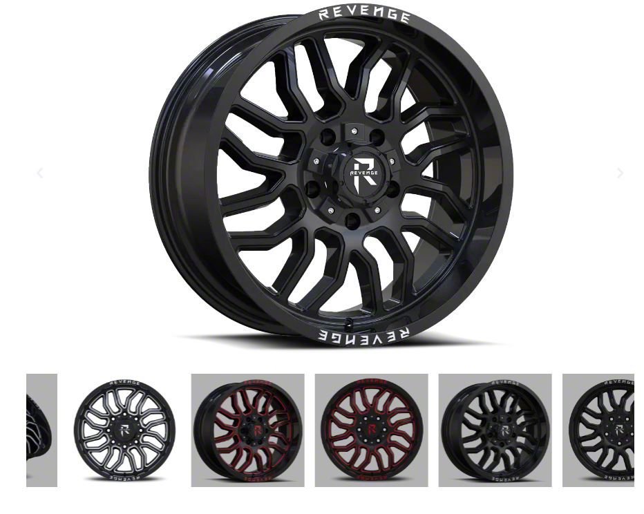 Silverado 1500 RV-204 Gloss Black 6-Lug Wheel; 20x10; -19mm Offset (19 ...