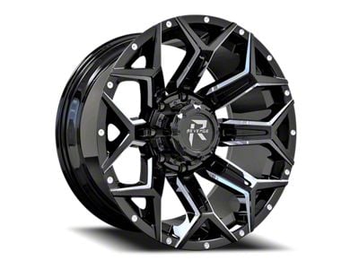 Revenge Off-Road Wheels RV-202 Black and Milled 8-Lug Wheel; 20x9; 0mm Offset (20-24 Silverado 3500 HD SRW)