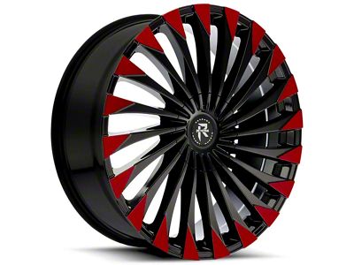 Revenge Luxury Wheels RL-106 Black Red Face 6-Lug Wheel; 26x10; 25mm Offset (19-25 Sierra 1500)