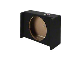 Single 10-Inch Under Rear Seat Down Fire Subwoofer Box; Carpeted (Universal; Some Adaptation May Be Required)
