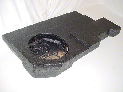 Single 10-Inch Subwoofer Box; Poly Coated (09-14 RAM 1500 Quad Cab)