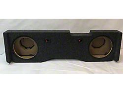Dual 12-Inch Extra Deep Down Fire Subwoofer Box; Carpeted (14-18 Sierra 1500 Crew Cab)