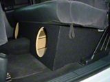 Dual 10-Inch Under Rear Seat Front Firing Subwoofer Box; Poly Coated (99-06 Silverado 1500 Extended Cab)
