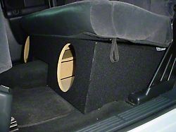 Dual 10-Inch Under Rear Seat Front Firing Subwoofer Box; Poly Coated (99-06 Silverado 1500 Extended Cab)