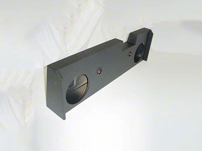 Dual 12-Inch Down Fire Subwoofer Box; Poly Coated (15-19 Silverado 3500 HD Crew Cab)