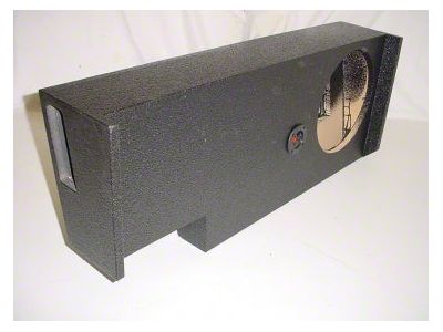 Single 10-Inch Behind Driver's Seat Ported Subwoofer Box; Poly Coated (07-14 Silverado 3500 HD Crew Cab)
