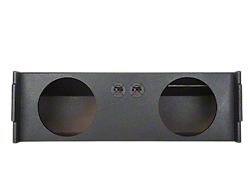 Dual 12-Inch Behind Third Row Seat Down Firing Subwoofer Box; Poly Coated (07-26 Tahoe)