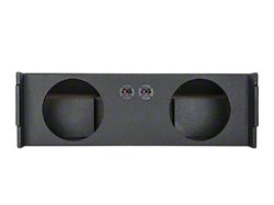 Dual 12-Inch Behind Third Row Seat Ported Down Firing Subwoofer Box; Poly Coated (07-26 Tahoe)