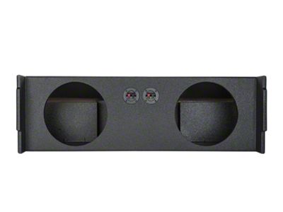 Dual 12-Inch Behind Third Row Seat Ported Down Firing Subwoofer Box; Poly Coated (07-25 Tahoe)