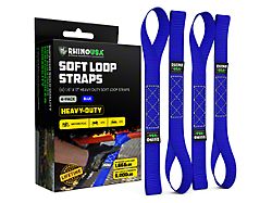 Rhino USA Soft Loop Tie-Down Set; 4-Pack; Blue