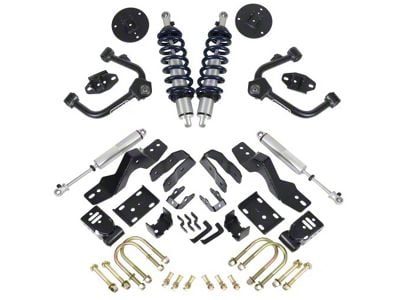 Ridetech StreetGrip Performance Lowering System with HQ Series Shocks; 1 to 3-Inch Front / 4-Inch Rear (19-25 4WD Sierra 1500, Excluding AT4)